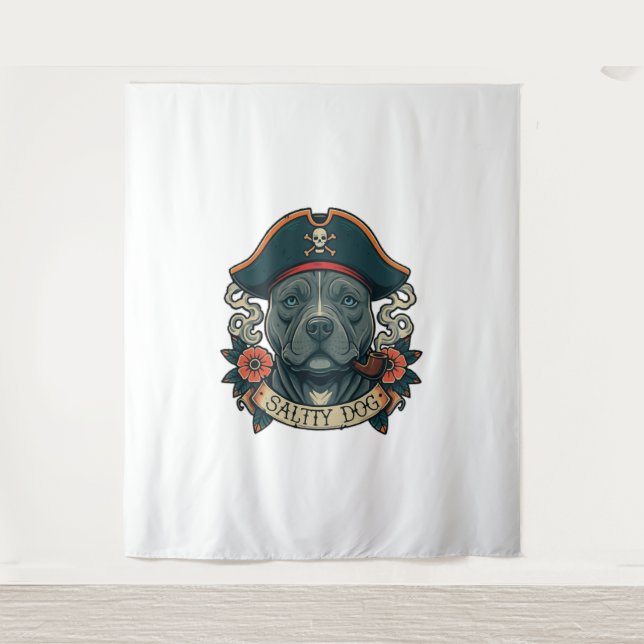 Salty Dog Pitbull Wandteppich (Vorderseite)
