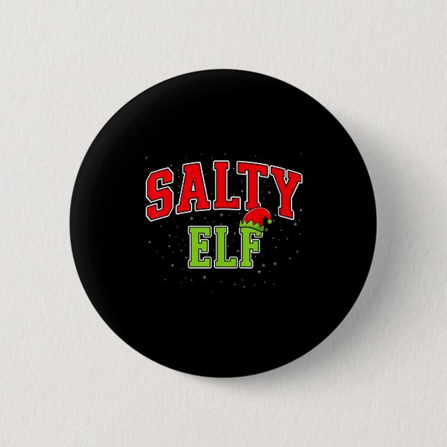 Salty Elf Christmas Family Matching Group Xmas  Button (Vorderseite)