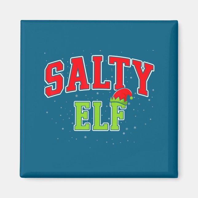 Salty Elf Christmas Family Matching Group Xmas  Magnet (Vorne)
