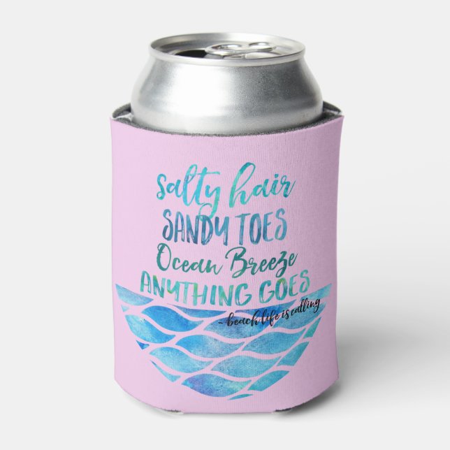 Salty Hair Sandy Toes Ocean Beach Angebot kann Dosenkühler (Kanne Vorderseite)