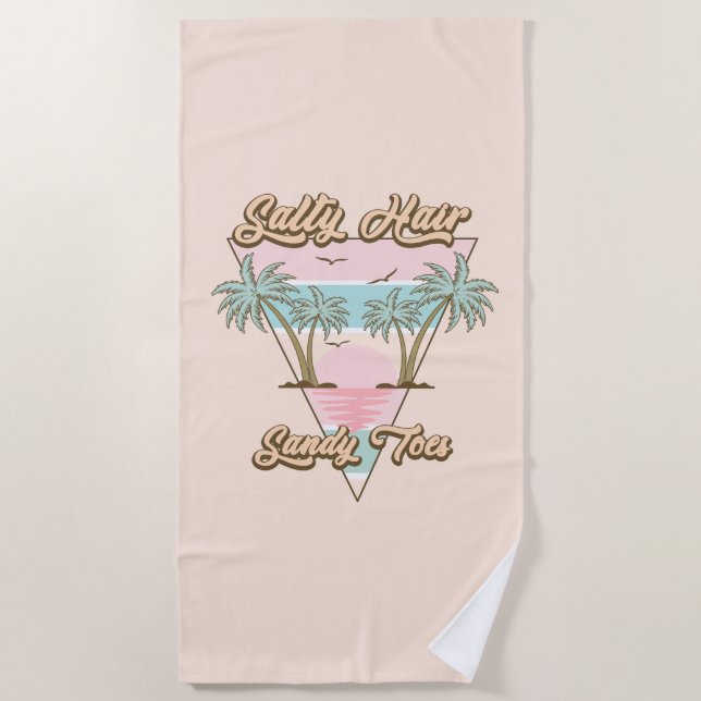 Salty Hair Sandy Toes Summer Tropical Beach Life Strandtuch (Vorderseite)