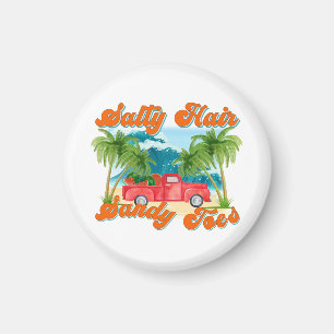 Salty Hair, Sandy Toes   Tropeninsel Magnet