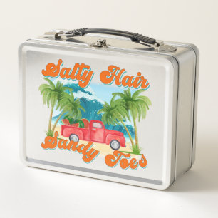 Salty Hair, Sandy Toes Tropischer Lkw & Strand Metall Brotdose