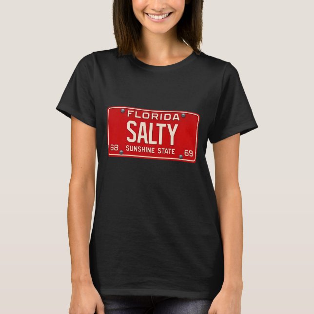 Salty Life 1969 | Retro Florida License Plate Surf T-Shirt (Vorderseite)