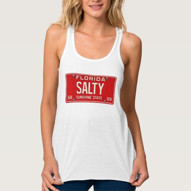 Salty Life 1969 | Retro Florida License Plate Surf Tank Top (Vorderseite)