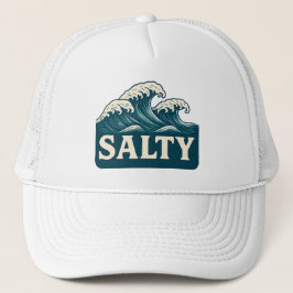 Salty Life Türkisblaue Surfstrand-Wellen-Grafik  Truckerkappe