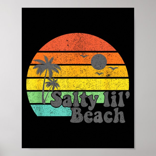 Salty Lil Beach Retro Vacation Funny Summer Quote  Poster (Vorne)