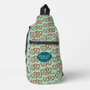 Salty Pretzels Muster fügen Sie einfach Text / Mon Crossbody Bag