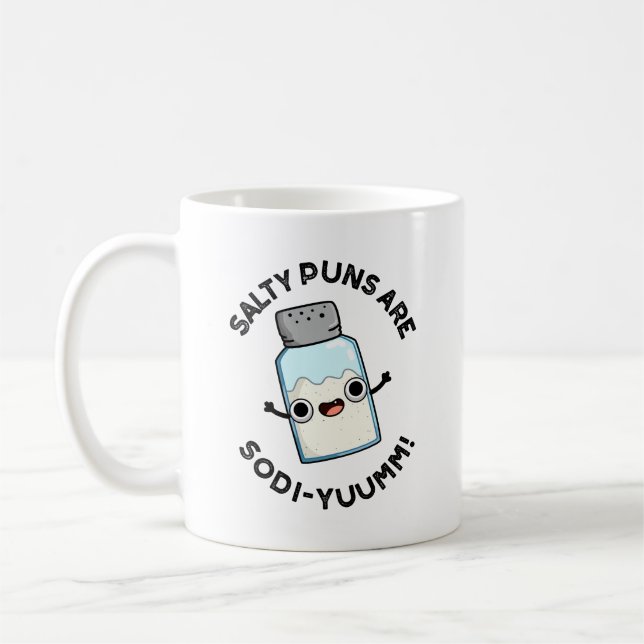 Salty Puns sind Sodi-yummm Funny Sodium Pun Kaffeetasse (Links)