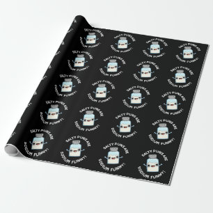 Salty Puns sind Sodium Funny Salt Puff Dark BG Geschenkpapier