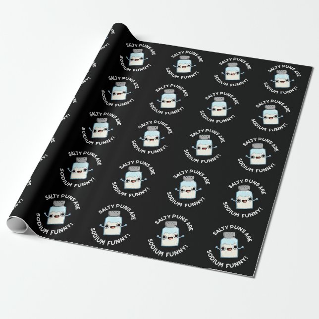 Salty Puns sind Sodium Funny Salt Puff Dark BG Geschenkpapier (Ungerollt)