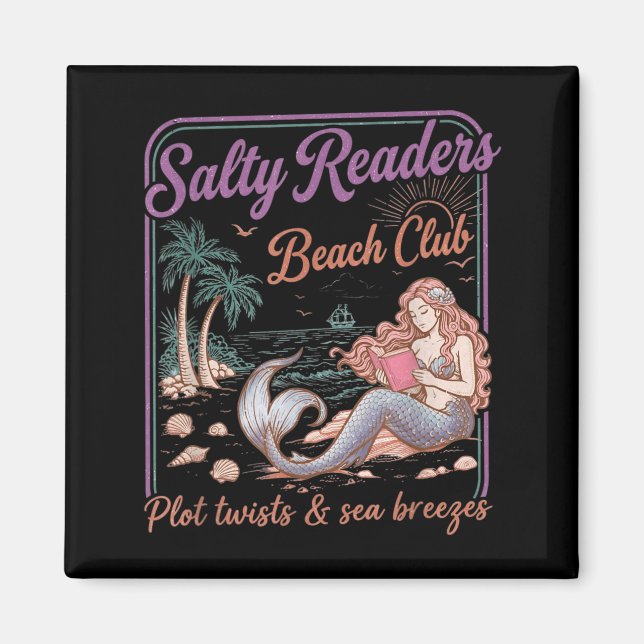Salty Readers Beach Club Bücher Plot Twists Meer Magnet (Vorne)
