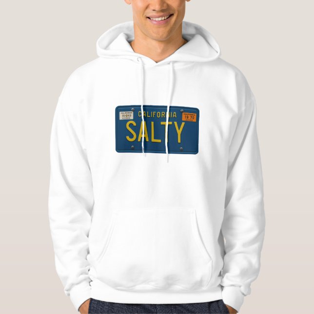 Salty -Retro 1969 California License Plate Graphic Hoodie (Vorderseite)
