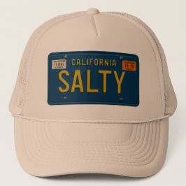 Salty -Retro 1969 California License Plate Graphic Truckerkappe