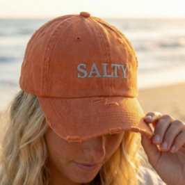 SALTY Sarcastic Redewendungen in Orange und Pink Bestickte Baseballkappe