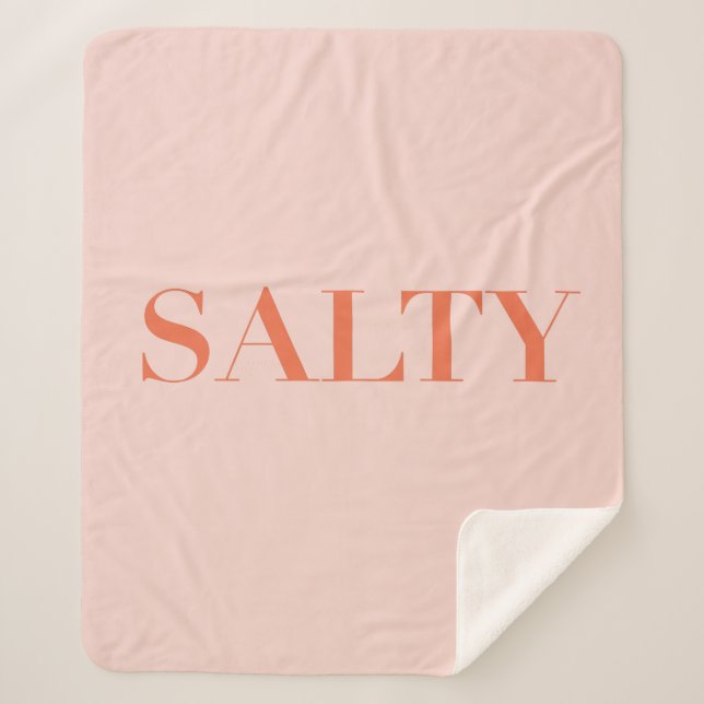 SALTY Sarcastic Typografy Design in Orange Red Sherpadecke (Vorderseite)