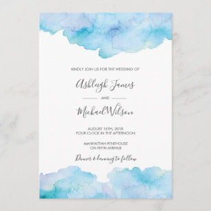 Salty Sea Breeze Wasserfarbe Hochzeitsempfehlung Einladung