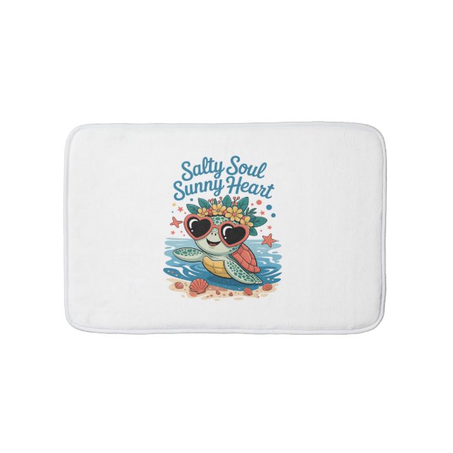 Salty Soul Sunny Heart Turtle Summer Badematte (Vorderseite)