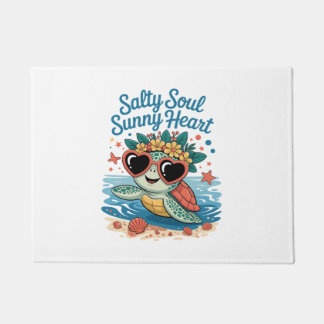 Salty Soul Sunny Heart Turtle Summer Fußmatte