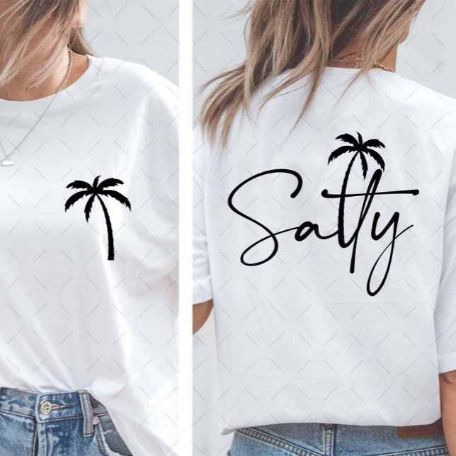 Salty Summer Vibes Palm Tree T-Shirt (Von Creator hochgeladen)