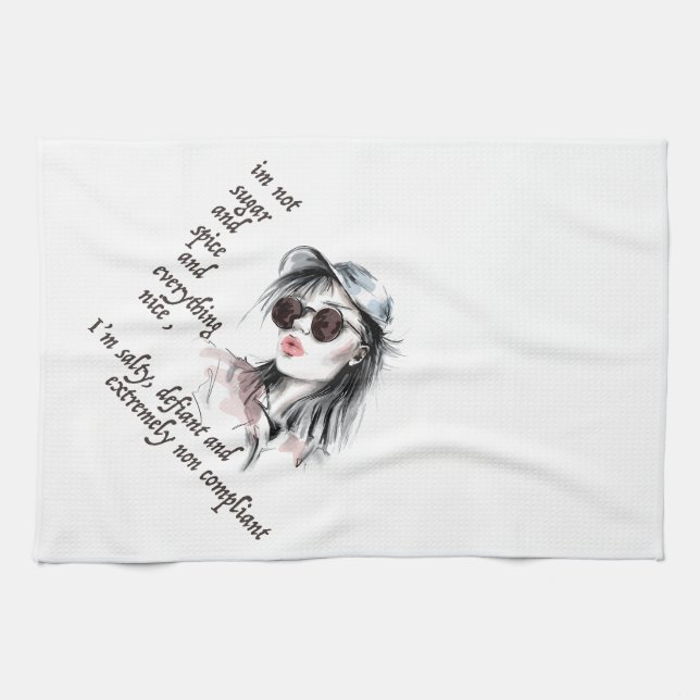 Salty und Defiant Geschirrtuch (Horizontal)