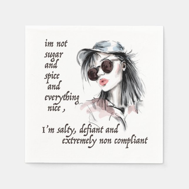 Salty und Defiant Serviette (Vorderseite)