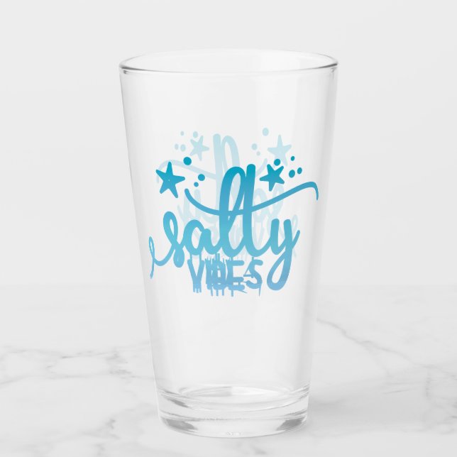 Salty Vibes Ocean Beach Pint Glass Glas (Vorderseite)