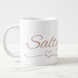 Salty with Heart Flourish, Gift for Her Birthday Jumbo-Tasse
