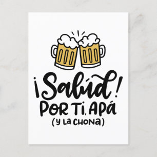 Salud oder Mi Apa und la Chona, handgezeichnetes D Postkarte