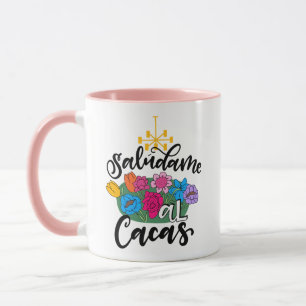 Saludame al Cacas, handgezogene Kunstwerke, rosa Tasse