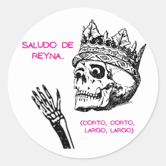 SALUDO QUEEN RUNDER AUFKLEBER (Vorderseite)
