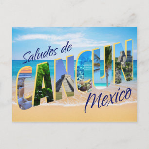Saludos de Cancun, salutations de Cancun Carte Pos