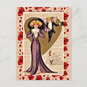 SALUER LA VALENTINE   CARTE POSTALE VALENTINE VINT