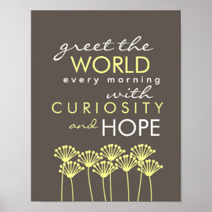 Saluez le monde avec Curiosity & Hope Cote Poster