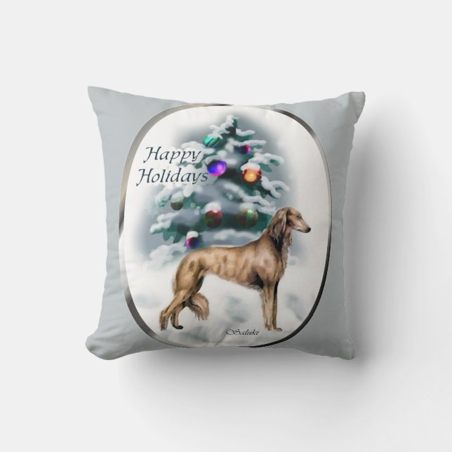Saluki Christmas Kissen (Vorderseite)