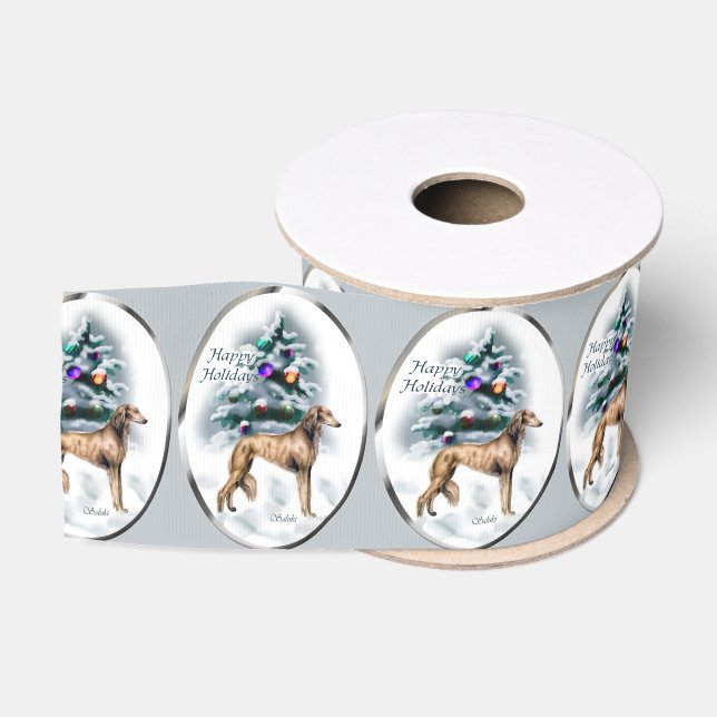 Saluki Christmas Ripsband (Spule)