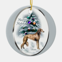 Saluki Christmas Tree Ornaments Keramik Ornament