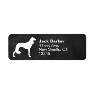 Saluki Dog Silhouette Rücksendeadressen-Aufkleber