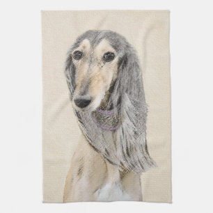 Saluki (Fawn) Malerei - Niedliche Original Hunde K Handtuch