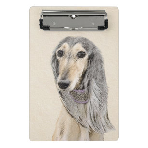 Saluki (Fawn) Malerei - Niedliche Original Hunde K Mini Klemmbrett