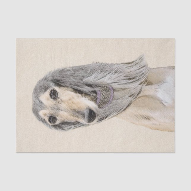 Saluki (Fawn) Malerei - Niedliche Original Hunde K Seidenpapier (Vorderseite)