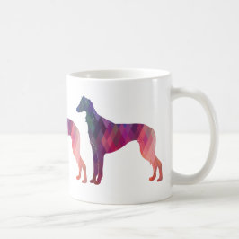 Saluki Geometric Pattern Silhouette Kaffeetasse