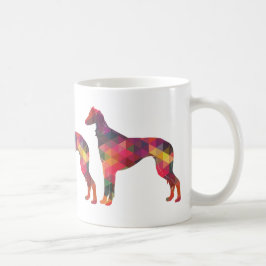 Saluki Geometric Pattern Silhouette Kaffeetasse