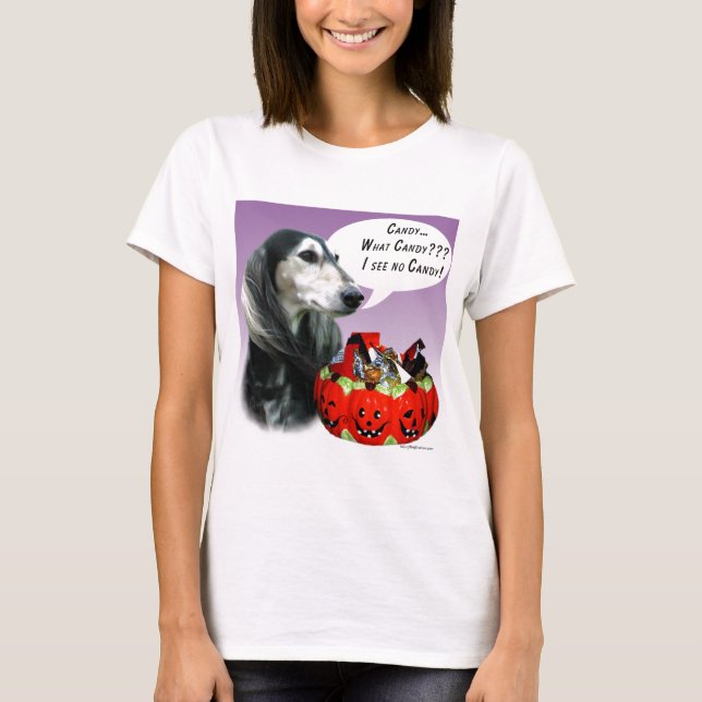 Saluki Halloween Candy T-Shirt (Vorderseite)
