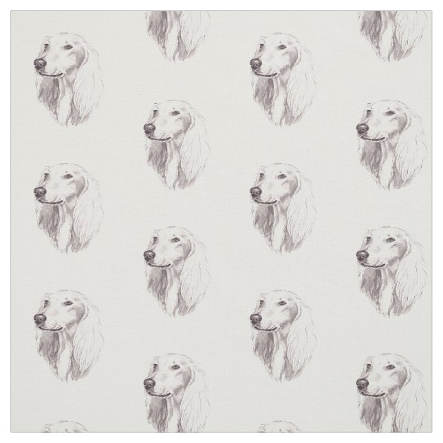 Saluki Head Hund Kunstwerk Stoff (Muster)