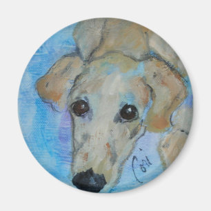 Saluki Hündchen-Kunst-runder Magnet