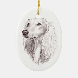Saluki Hundekunst-Verzierung Keramik Ornament