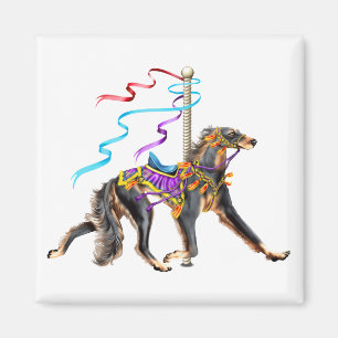 Saluki Karussell-Schwarzes u. TAN Magnet