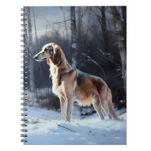 Saluki Let It Schnee Weihnachten Notizblock