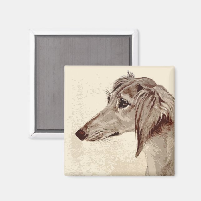 Saluki Magnet (Vorderseite/Rückseite)